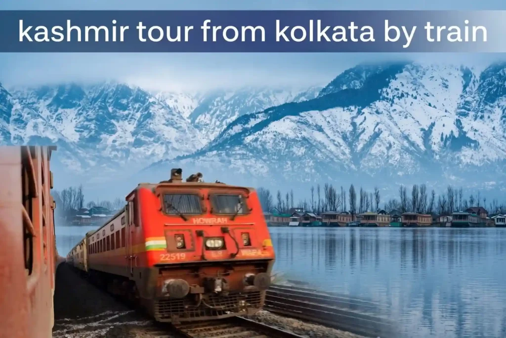 Train journey with beautiful Kashmir mountain and lake view during Kashmir tour package from Kolkata by train.